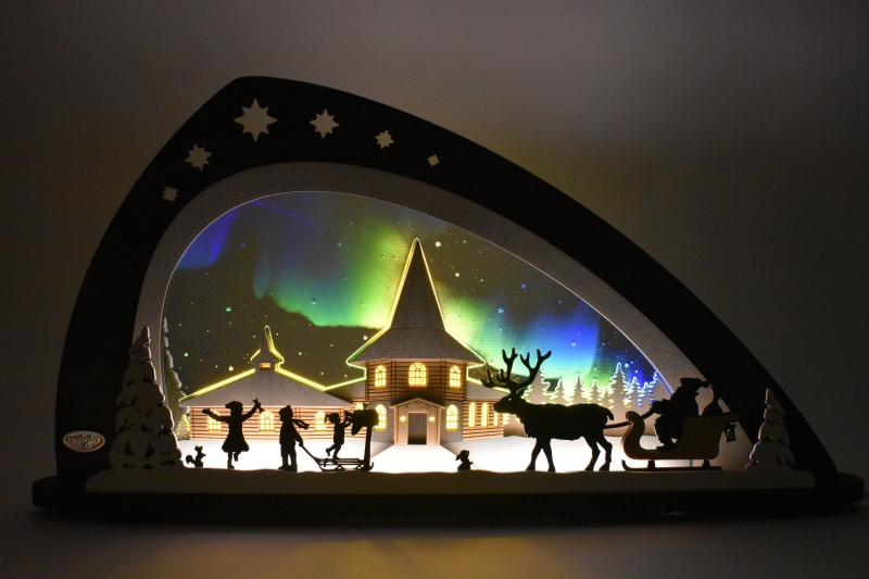 Weihnachten - LED Polarlicht - unterm Weigla Saxonpark Schwibbogen