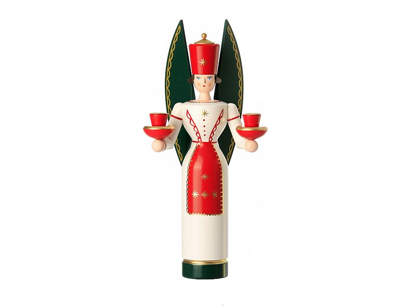 Schalling - Angel candle holder, painted