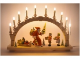 Bettina Franke - Carved candle arch, Father Christmas and children