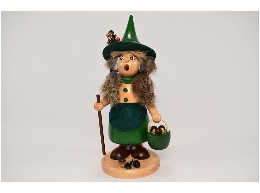 DWU - Smoke man dwarf woman with mushroom basket green (with video)