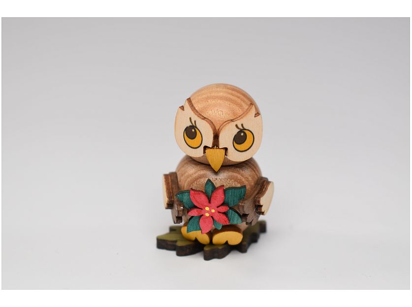 Kuhnert - Owl child with poinsettia