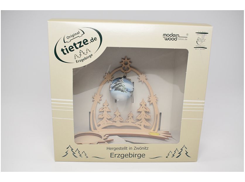 Tietze - Teelichthalter Komet Himmelstor Kugel Seiffener Kirche