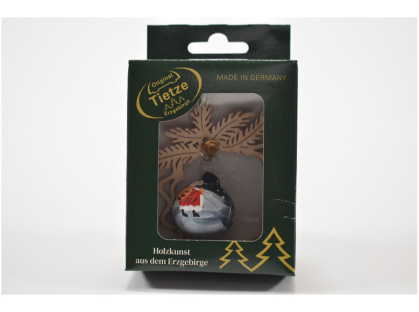 Tietze - Baumbehang Zweig handbemalte Kugel, Weihnachtsmann