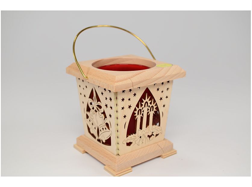 Tietze - Laterne Teelicht rot, Weihnachten