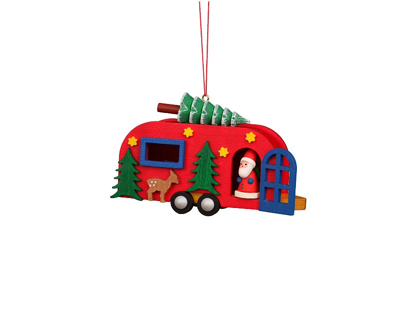Ulbricht - Tree Ornament Santa Claus in Caravan (6 pieces)