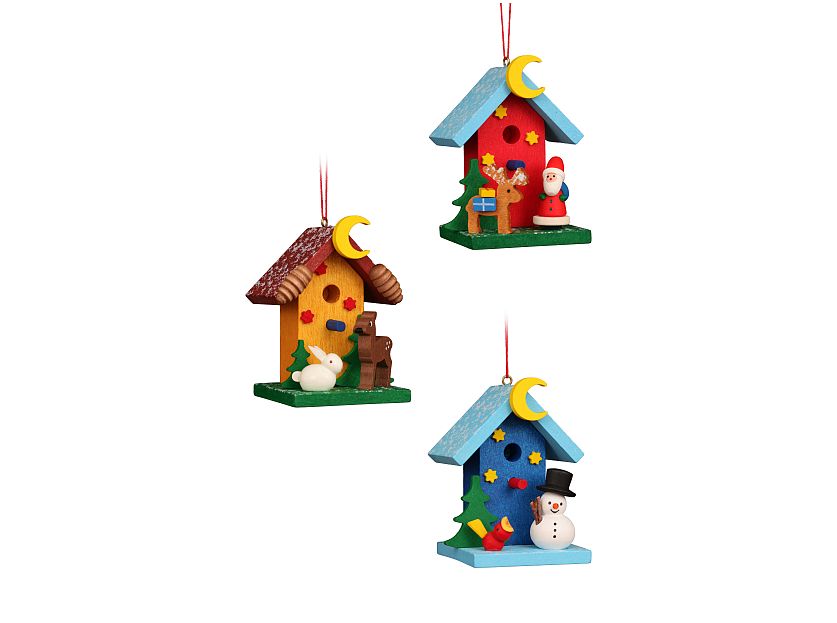 Ulbricht - Tree Ornament Birdhouse Assortment (6 pieces)