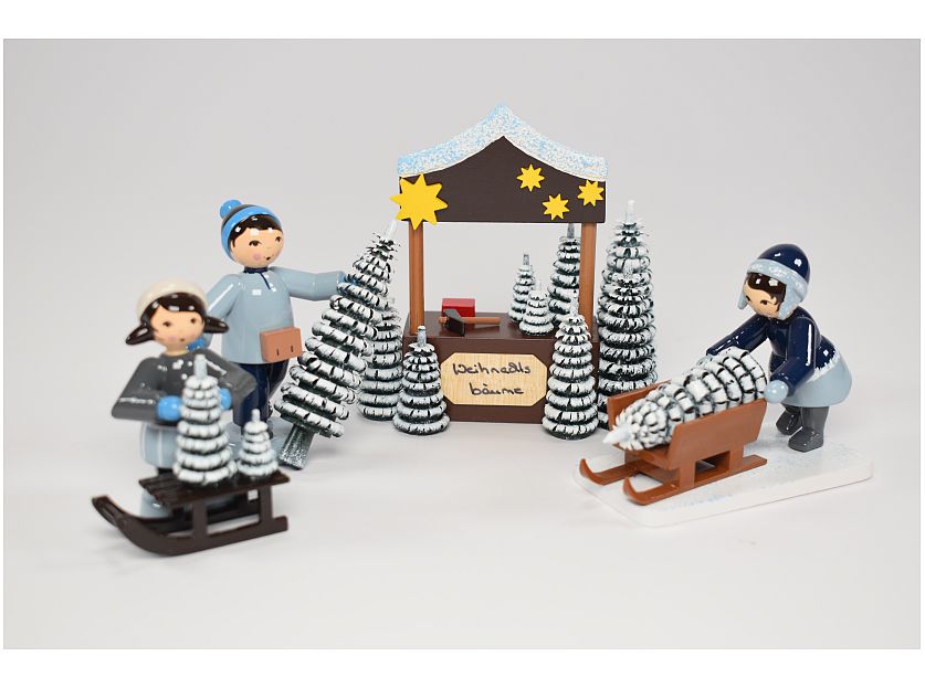 Ulmik - Weihnachtsbaumverkauf 4-teilig blau