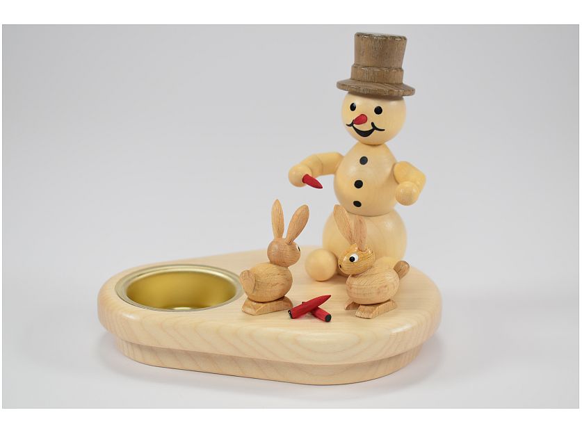 Wagner - snowman candelabra with hare tea light