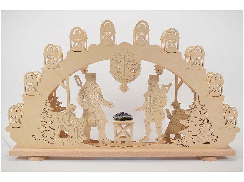 Weigla - Candle Arch 15?flame Miner with Amethyst, LED