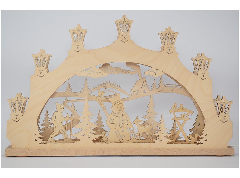 Weigla - Schwibbogen 7 flg. Schneemann im Wald