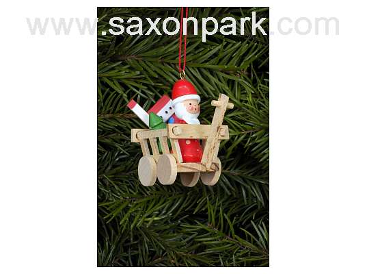 Ulbricht - Santa Claus In Wagon Ornament