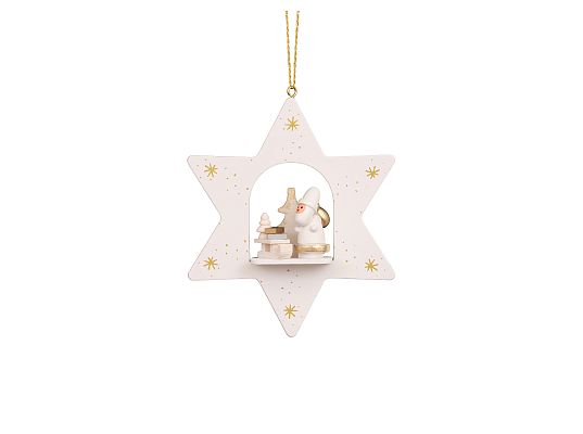 Ulbricht - Star White Santa With Sled Ornament