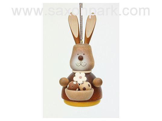 Ulbricht - Bunny with Basket Natural Ornament