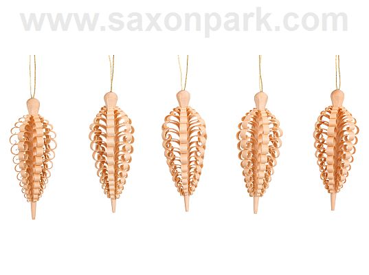 Seiffen Handcraft - Chip Tree Wooden Cones, Set of Five