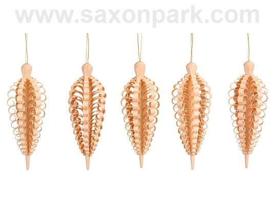 Seiffen Handcraft - Chip Tree Wooden Cones, Set of Five