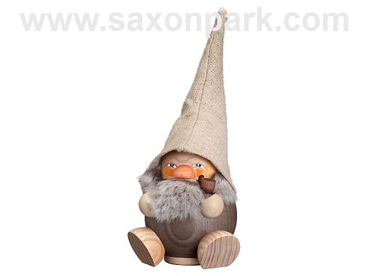 Seiffen Handcraft - Ball-shaped incense Figure Forest Gnome stone grey