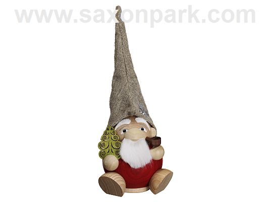 Seiffen Handcraft - Ball-shaped incense Figure Forest Gnome as Santa Claus