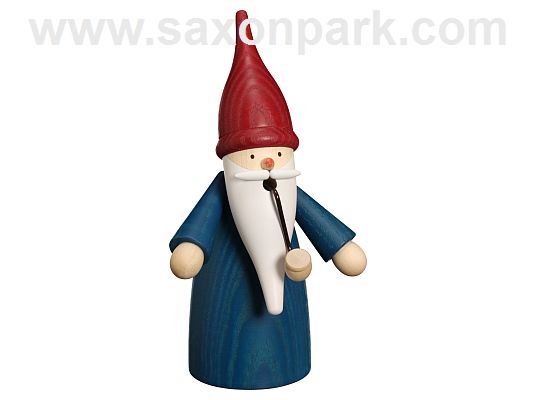 Seiffen Handcraft - Incense Figure Gnome in blue