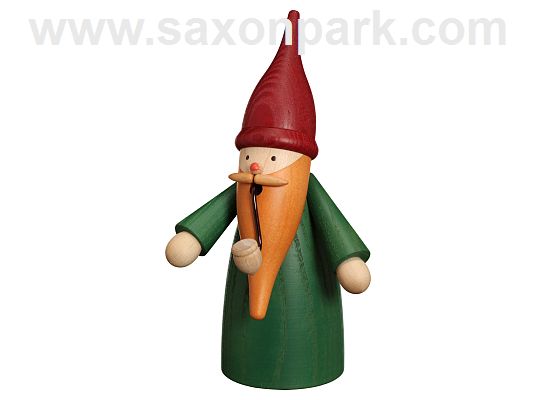 Seiffen Handcraft - Incense Figure Gnome in green