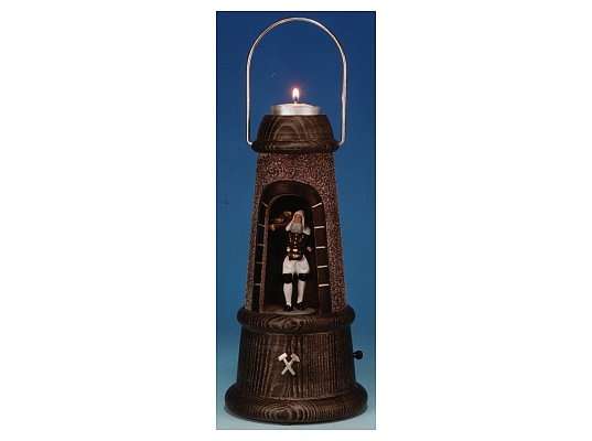 Mothes - minerslampe with tin figure foreman carrier (musik box, painted)