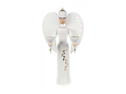 Angel with floral pattern white/gold (with video)